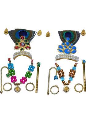 Lootnixx krishna idol, Thakur ji, laddu gopal ji Deity Ornament&nbsp;&nbsp;((Set of 2 ) Mor Mukut for Bal Gopal Ji (0-1 Number) Laddu Gopal Ji)