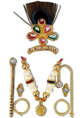 Firmus Laddu Gopal Ji Mukut Mala Janmastmi Festival Combo Set with 6 items (Size-0) Deity Ornament&nbsp;&nbsp;(Laddu Gopal Ji Mukut Mala Janmastmi Festival Combo Set with 6 items (Size-0))