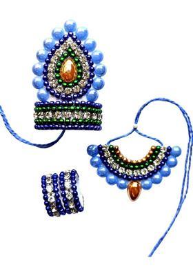 JMK CREATION Laddugopal/Thakurji/Kanhaji/Balgopal Hand Made Jewellery Set (Small Size) Deity Ornament&nbsp;&nbsp;(Mukut,Necklace,Bangles)