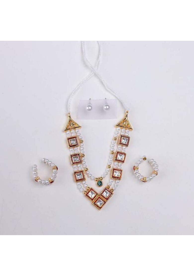 MADHURAM FASHION laddu Gopal Accessories moti & Diamond mala god Idol murti Height 2.5 to 5 inch Deity Ornament&nbsp;&nbsp;(Laddu Gopal) - Indya