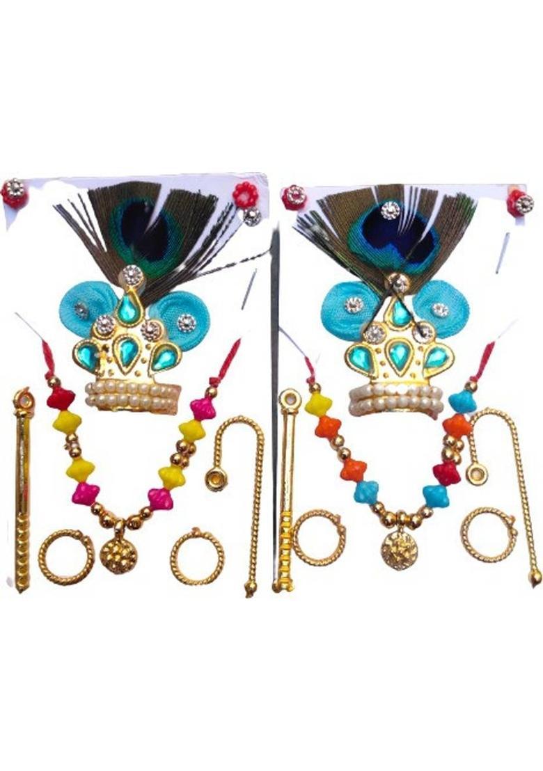 SPSStore Designer Mukut Set Deity Ornament&nbsp;&nbsp;(Thakur ji, Bal Gopal, Mata Rani, Krishan Kanhaiya) - Indya