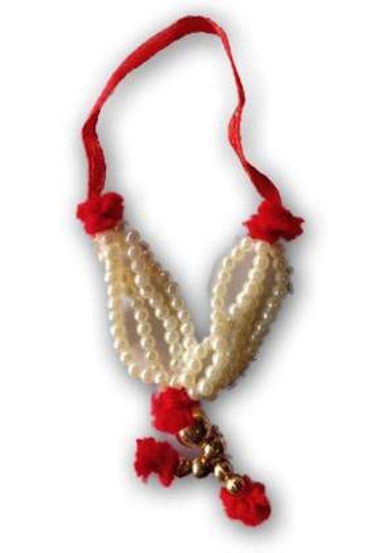 MNA Beautiful Mala For God / Goddess Shringar / Moti Mala Four Layer -2 Pcs Deity Ornament&nbsp;&nbsp;(Laddu Gopal, Bal Gopal, Radha Krishna, Matarani, Ganesh Ji) - Indya