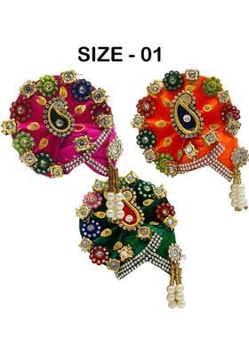 Ecommall Laddu Gopal Pagdi Mukut Size 1 No Accessories Pagri Shringar Combo Set Deity Ornament&nbsp;&nbsp;(God, Idol, Krishna, Khatu Shyam ji, Sai Baba, Ganesh ji, Mata Rani)