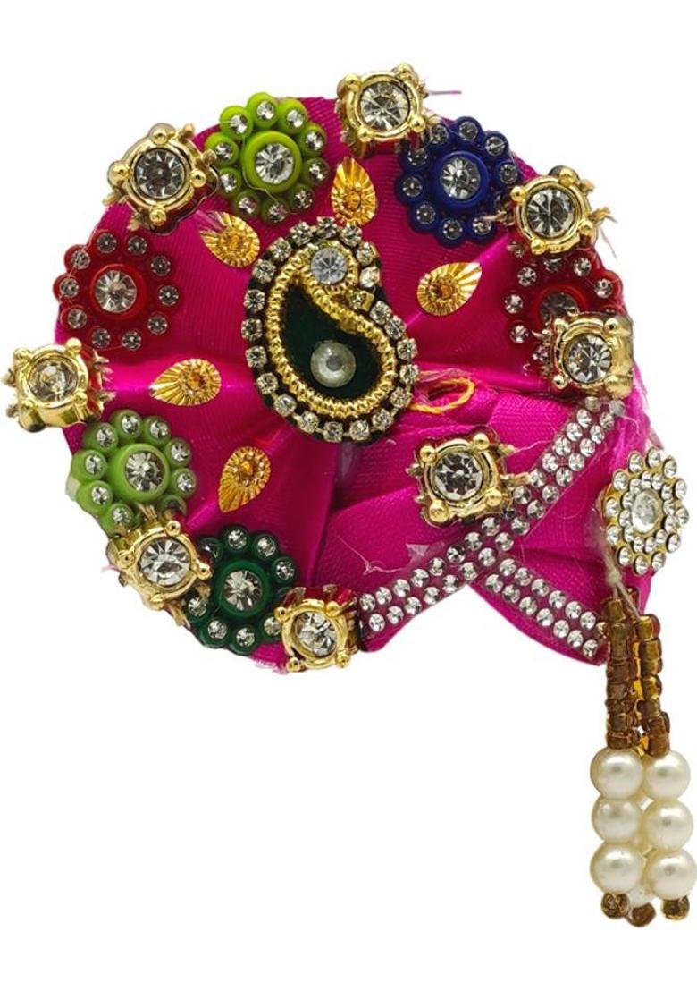 Ecommall Laddu Gopal Pagdi Mukut Size 1 No Accessories Pagri Shringar Combo Set Deity Ornament&nbsp;&nbsp;(God, Idol, Krishna, Khatu Shyam ji, Sai Baba, Ganesh ji, Mata Rani) - Indya