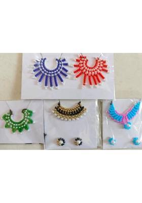 Any Fashion Laddu Gopal Mala Coloured Pearls Diamond Flower Necklace for God Idol Deity Ornament&nbsp;&nbsp;(matarani)