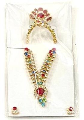 SPSStore LADDU GOPAL, MATA RANI Deity Ornament&nbsp;&nbsp;(STONE MUKUT SET)