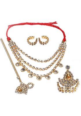 khushienterprise Premium Quality Laddu Gopal Handmade Golden, Necklace, Mukut, Payal, Bansari, Deity Ornament&nbsp;&nbsp;(Laddu Gopal)