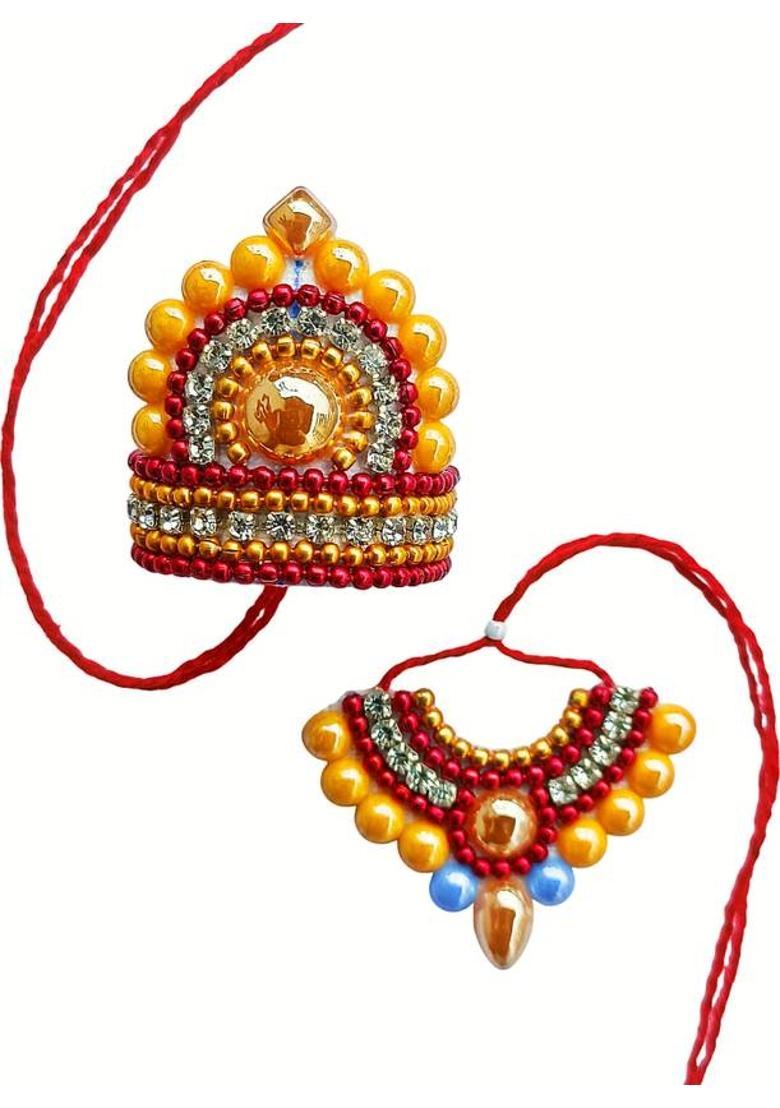 JMK CREATION Laddugopal Thakurji Kanhaji Hand Made Jewellery Set (Small Size) Deity Ornament&nbsp;&nbsp;(Mukut,Necklace,Bangles) - Indya