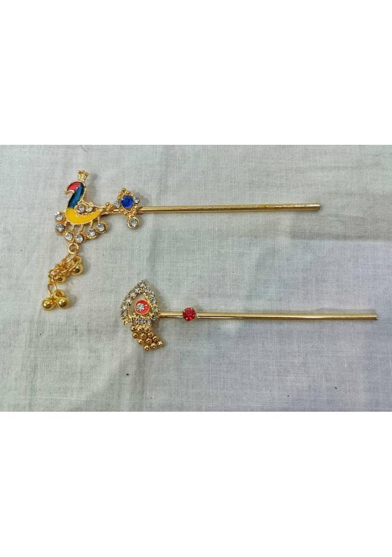 DURGA HOSIERY Laddu Gopal Ji Shringar Colourful Malas and Bansuri Deity Ornament&nbsp;&nbsp;(Laddu Gopal) - Indya