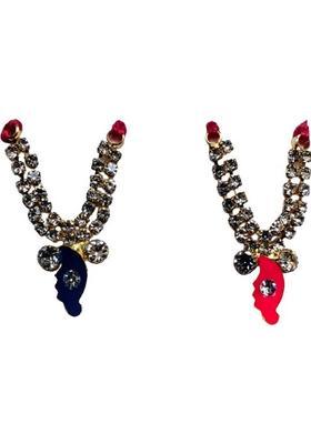 SPSStore 2 Designer Jurry Necklace Set 3-4 Inch Size Kanha, Mata, Temple Deity Ornaments Deity Ornament&nbsp;&nbsp;(Thakur ji, Bal Gopal, Mata Rani, Murti Poojan, Mandir Murti Shringaar)