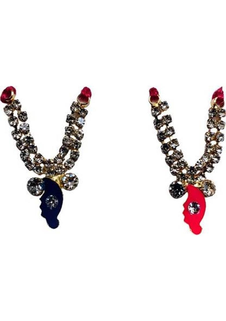 SPSStore 2 Designer Jurry Necklace Set 3-4 Inch Size Kanha, Mata, Temple Deity Ornaments Deity Ornament&nbsp;&nbsp;(Thakur ji, Bal Gopal, Mata Rani, Murti Poojan, Mandir Murti Shringaar) - Indya