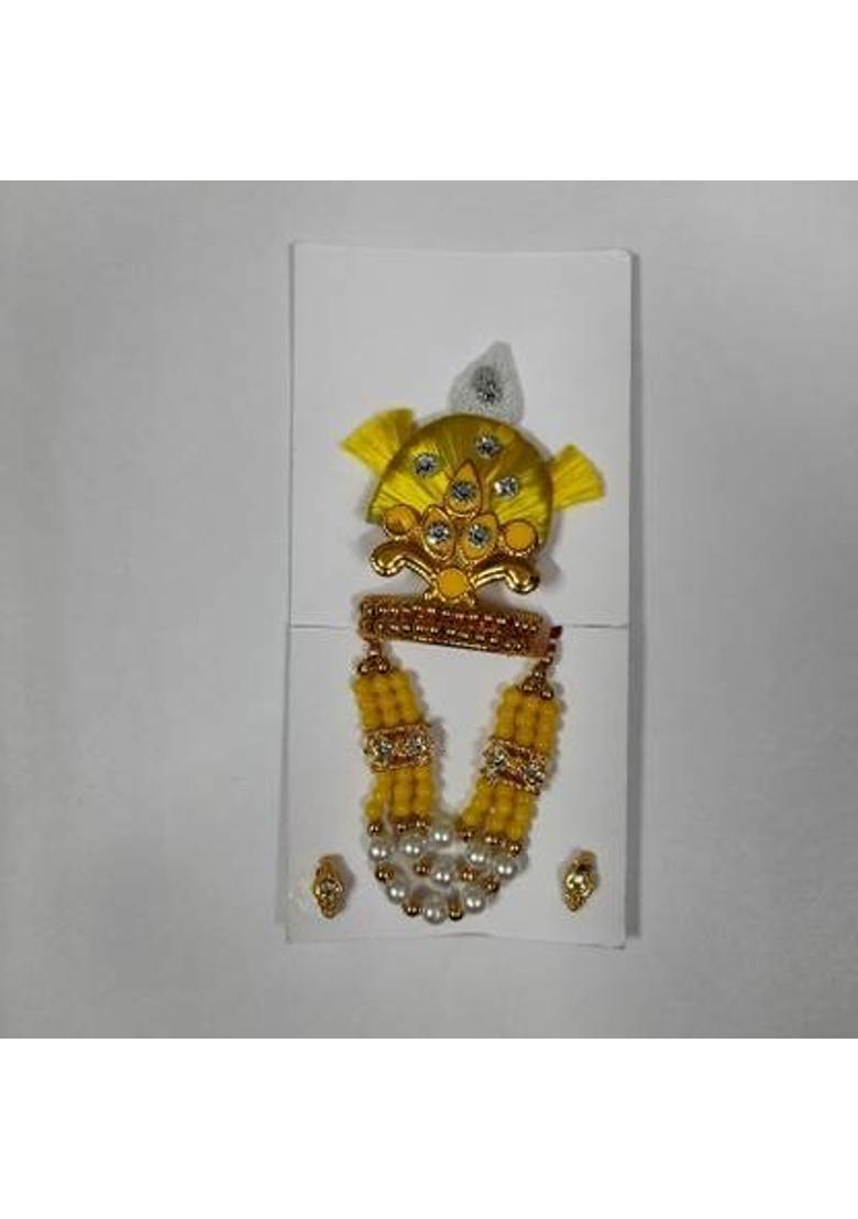 Any Fashion laddu gopal shringar / size 2 3 and 4 / pack of 1 / mukut , mala ,earrings Deity Ornament&nbsp;&nbsp;(Laddu Gopal, krishna ji, kanha ji) - Indya