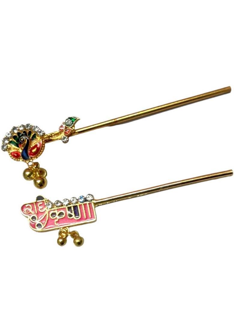 RMCG Traders bansuri for Kanha ji | Krishna Idol Flute | Set of 2 ( Size 1 to 4 ) Deity Ornament&nbsp;&nbsp;(Gopal) - Indya