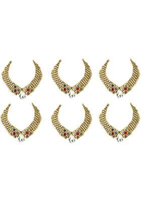 VANDITA CREATIONS Mala for God Idols, Murti, Photo Frames with strap for Adjusting Height, Premium Deity Ornament&nbsp;&nbsp;(Size 6 cm, Laddu Gopal, Ganesh Ji, Matarani, Lakshmi Ji & All God Idols, Pack of 6)