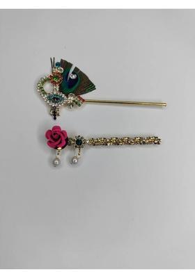 Sagun Cosmetics Laddo Gopal, Kahna ji Bansuri, Murli Set of 2 Deity Ornament&nbsp;&nbsp;(Krishna)