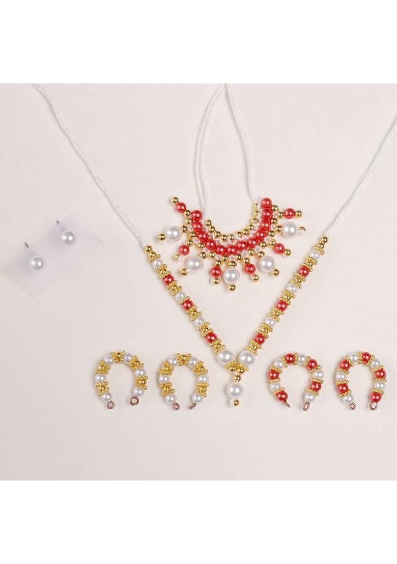 MADHURAM FASHION laddu Gopal Accessories moti & Diamond mala god Idol murti Height 2.5 to 5 inch Deity Ornament&nbsp;&nbsp;(matarani, bal gopal, krishna ji, radharani) - Indya