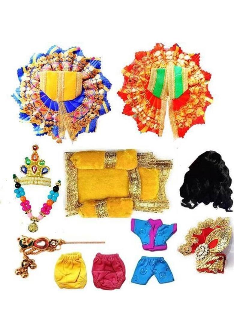 MADHURAM FASHION laddu Gopal Accessories moti & Diamond mala god Idol murti Height 2.5 to 5 inch Deity Ornament&nbsp;&nbsp;(matarani, bal gopal, krishna ji, radharani) - Indya