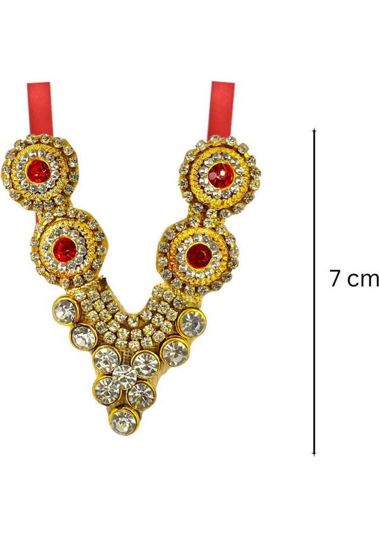 VANDITA CREATIONS Mala for God Idols, Murti, Photo Frames with strap for Adjusting Height, Premium Deity Ornament&nbsp;&nbsp;(Size 6 cm, Laddu Gopal, Ganesh Ji, Matarani, Lakshmi Ji & All God Idols, Pack of 1) - Indya