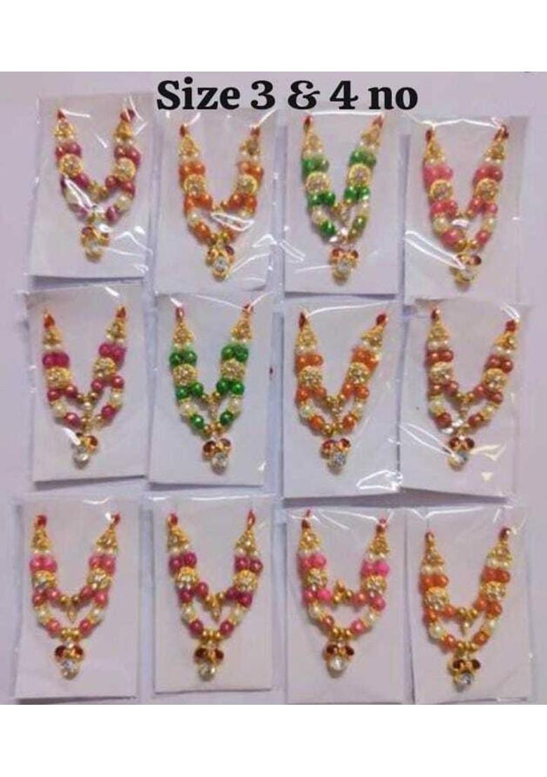 Any Fashion laddu gopal thakur ji bal gopal moti mala set mulicolour mala combo god idol set Deity Ornament&nbsp;&nbsp;(matarani) - Indya
