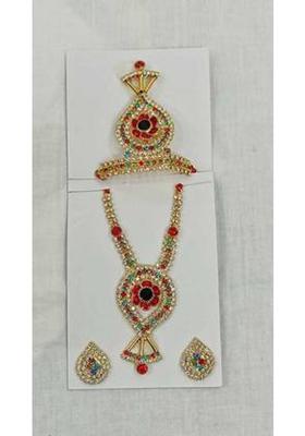 DURGA HOSIERY Heavy Stone Desighner Shringar Mukut Mala Set Deity Ornament&nbsp;&nbsp;(Laddu Gopal, MATA RANI, SAI BABA, ALL GODS)