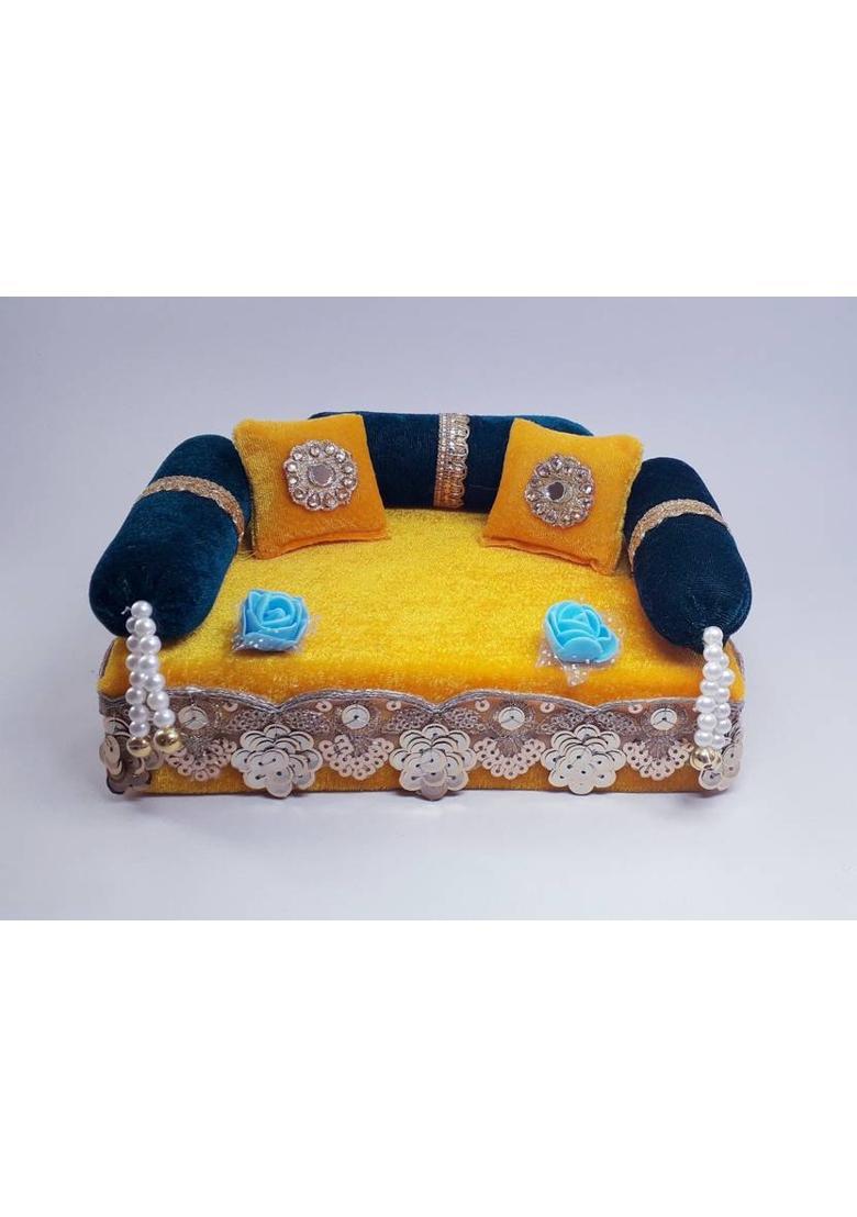 Shilpi Crafts Laddu Gopal ji Stonework Shringar set - Mukut, Mala & Studs Deity Ornament&nbsp;&nbsp;(Laddu Gopal) - Indya