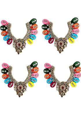 VANDITA CREATIONS Mala for God Idols, Murti, Photo Frames with strap for Adjusting Height, Premium Deity Ornament&nbsp;&nbsp;(Size 7 cm, Laddu Gopal, Ganesh Ji, Matarani, Lakshmi Ji & All God Idols, Pack of 4)