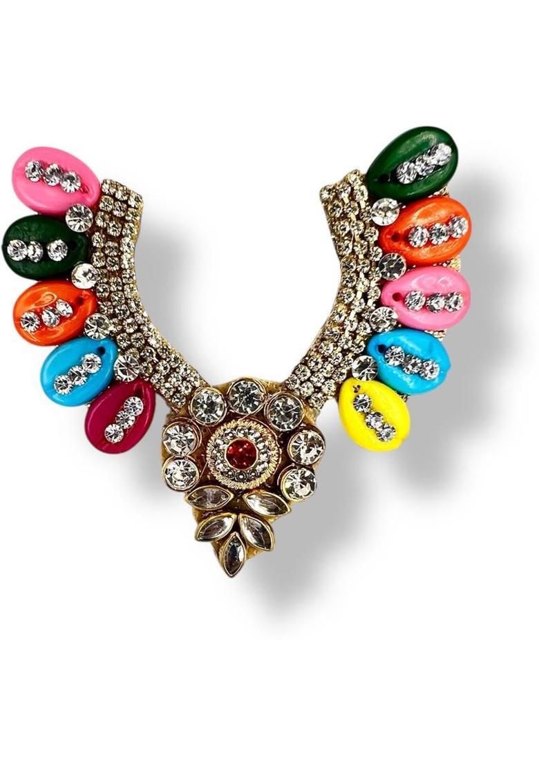 VANDITA CREATIONS Mala for God Idols, Murti, Photo Frames with strap for Adjusting Height, Premium Deity Ornament&nbsp;&nbsp;(Size 7 cm, Laddu Gopal, Ganesh Ji, Matarani, Lakshmi Ji & All God Idols, Pack of 4) - Indya