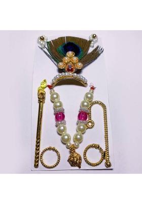 Sellspeed SHRINGAR SET ( Size 2) , MALA, MUKUT, EARING, LATHI, BASURI Deity Ornament&nbsp;&nbsp;(Laddu Gopal, kanha ji, Krishan ji, Ladoo gopal, Bal Gopal)