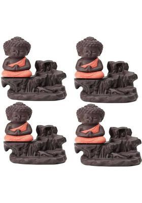 limitless dezire travel Polyresin Incense Holder Set&nbsp;&nbsp;(Red, Black)