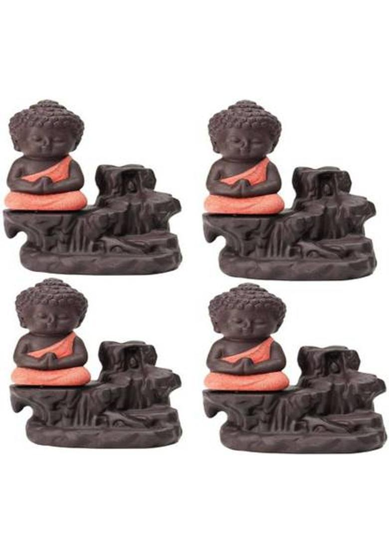 limitless dezire travel Polyresin Incense Holder Set&nbsp;&nbsp;(Red, Black) - Indya