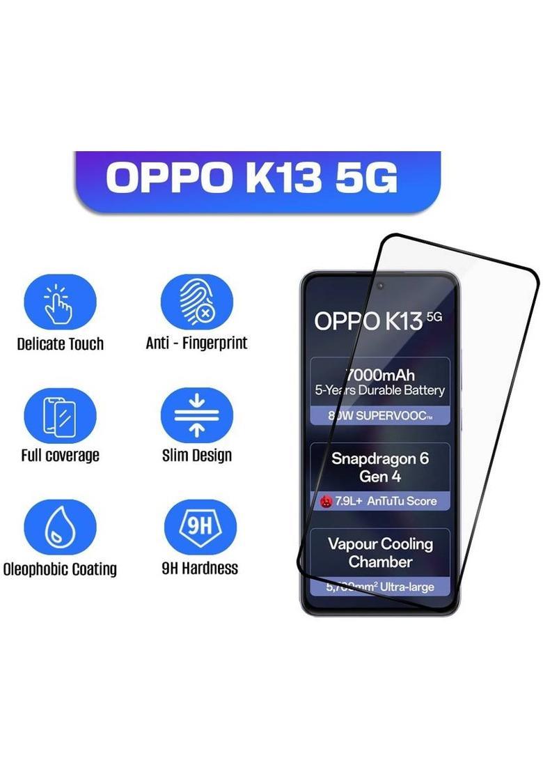 Gorilla Cases Edge To Edge Tempered Glass for OPPO K13 5G&nbsp;&nbsp;(Pack of 1) - Indya