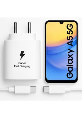 RoarX 25 W PD 3 A Wall Charger for Mobile with Detachable Cable&nbsp;&nbsp;(White, Fast Charger for Samsung Galaxy A15 5g Charger Adapter, Cable Included)