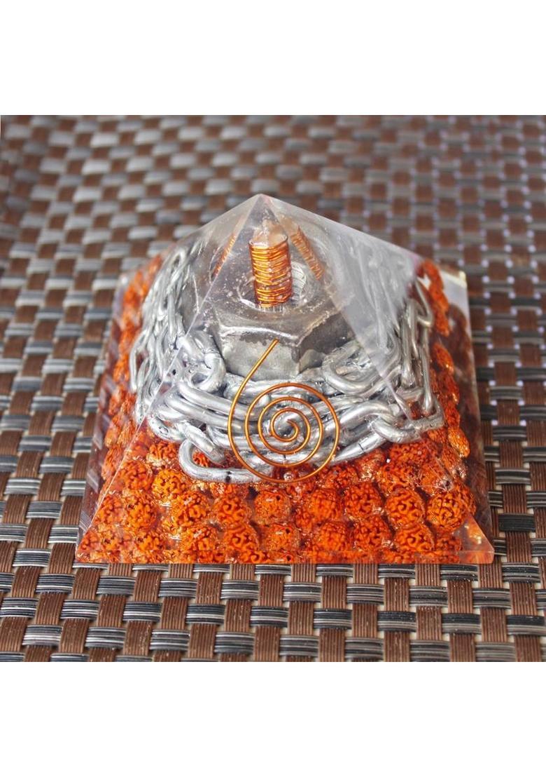 9dzine Shani Dosh Nivaran Orgone Pyramid Orgonite Pyramid Shani Panoti Nivaran Pyramid Decorative Showpiece - 7 cm&nbsp;&nbsp;(Crystal, Brown) - Indya