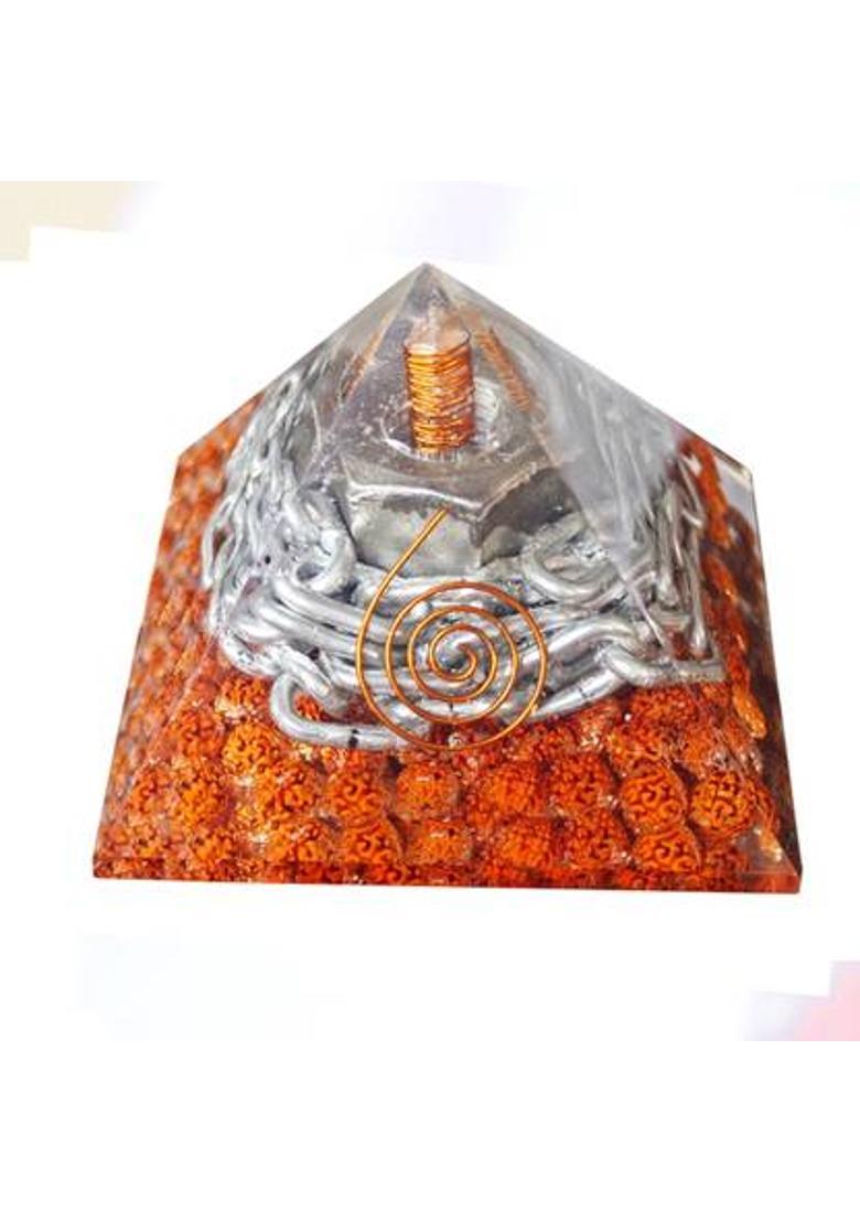 9dzine Shani Dosh Nivaran Orgone Pyramid Orgonite Pyramid Shani Panoti Nivaran Pyramid Decorative Showpiece - 7 cm&nbsp;&nbsp;(Crystal, Brown) - Indya