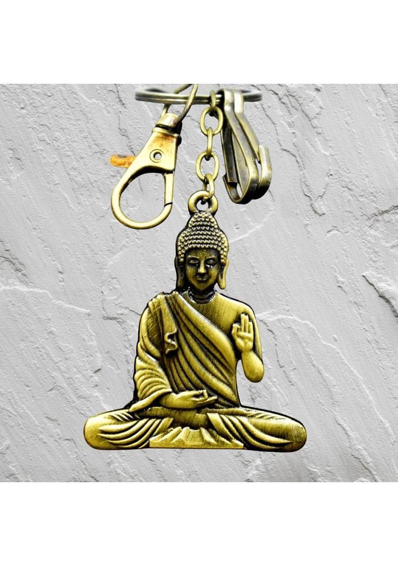 Abhiora Fashion Lord Bhagwan Buddha Metal with Lobster Charm Keychain for Car Bike Home Office Key Chain - Indya