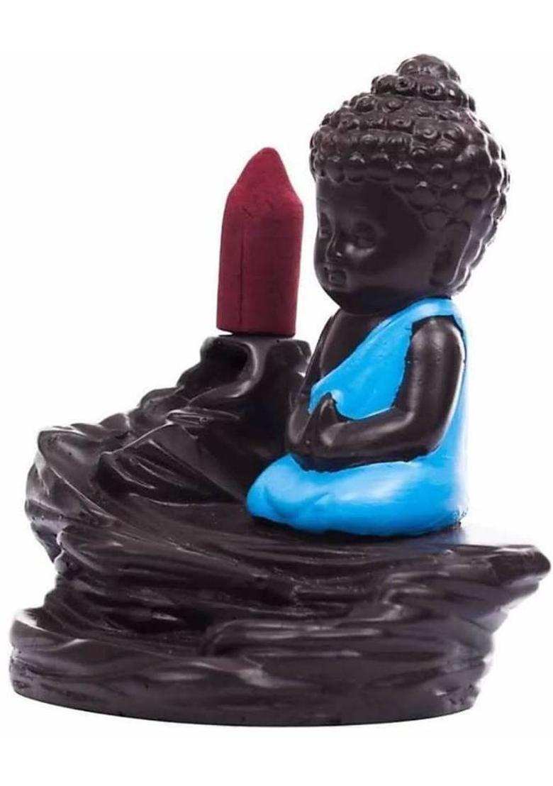 Adhiraaj Smoke Fountain and with 10 free Incense Sticks Decorative Showpiece Decorative Showpiece - 11 cm&nbsp;&nbsp;(Marble, Blue) - Indya