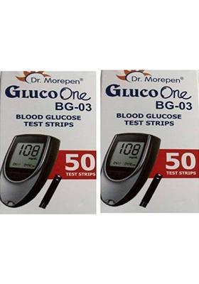 Dr. Morepen Gluco One BG-03 Blood Glucose Test 100 Glucometer Strips