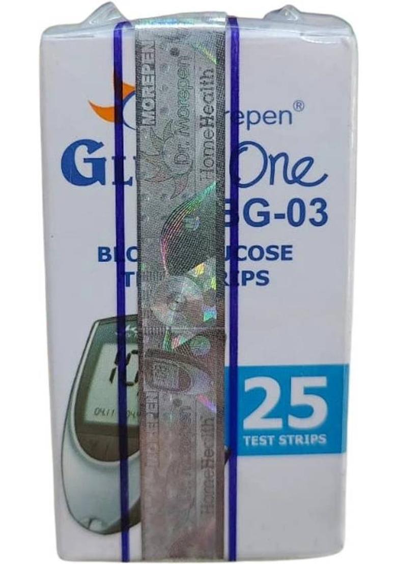 Dr. Morepen BG-03 Blood Glucose Test Strips 25 Glucometer Strips - Indya