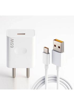 SB 65 W SuperVOOC 6 A Wall Charger for Mobile with Detachable Cable&nbsp;&nbsp;(White, Cable Included)