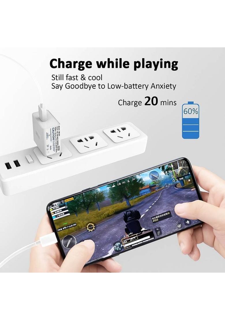 SB 80 W SuperVOOC 7.3 A Wall Charger for Mobile with Detachable Cable&nbsp;&nbsp;(White, Cable Included) - Indya