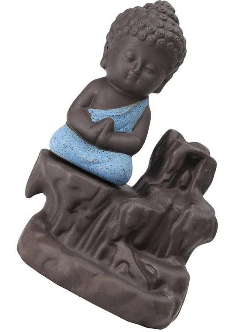 Somapa MSBIH101_BL_B Polyresin Incense Holder Set&nbsp;&nbsp;(Blue) - Indya