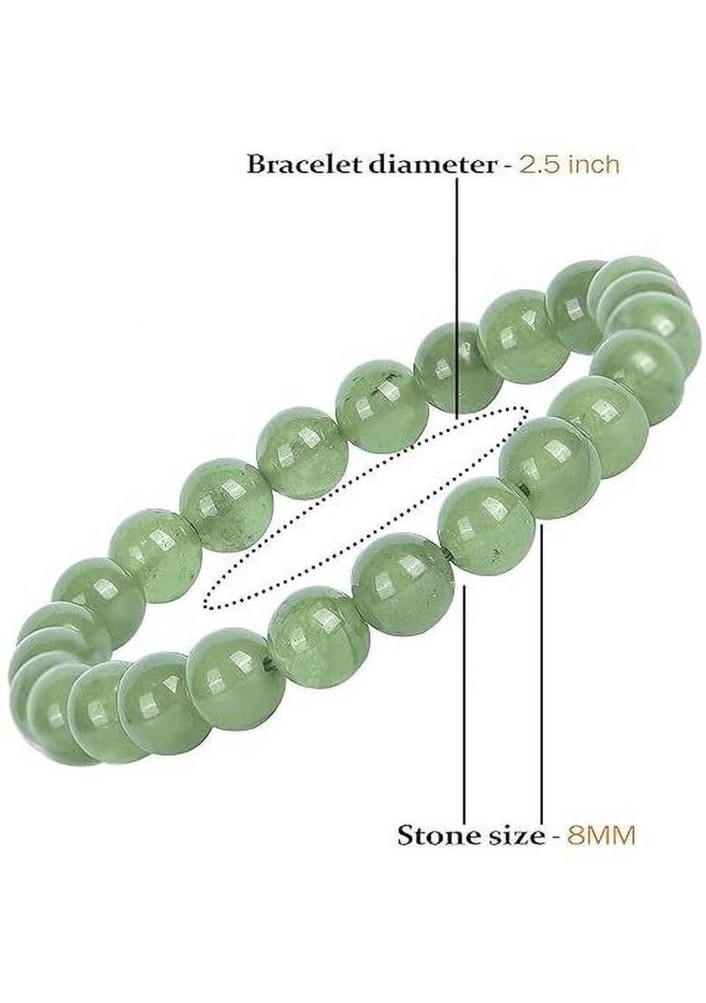 Green Aventurine, Crystal, Green Jade Agate Bracelet - Indya
