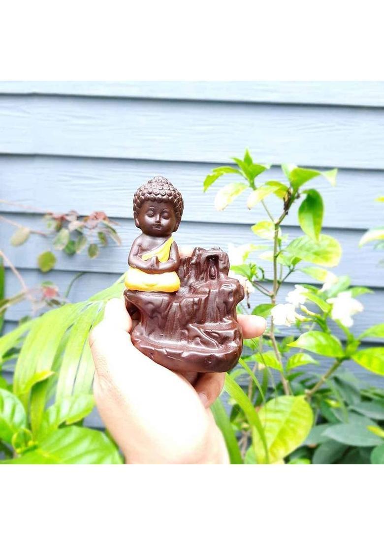 Apkamart Buddha Dhoop & Incense Burner | Smoke Waterfall - For Puja & Home Decor Decorative Showpiece - 10 cm&nbsp;&nbsp;(Resin, Multicolor) - Indya