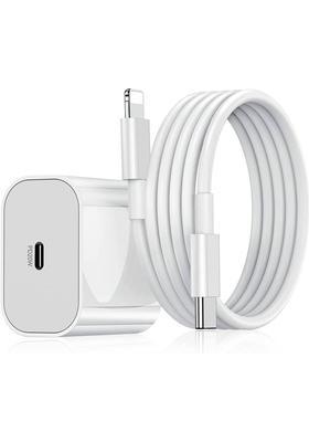 MAK 20 W PD 2.7 A Wall Charger for Mobile with Detachable Cable&nbsp;&nbsp;(White, Cable Included)