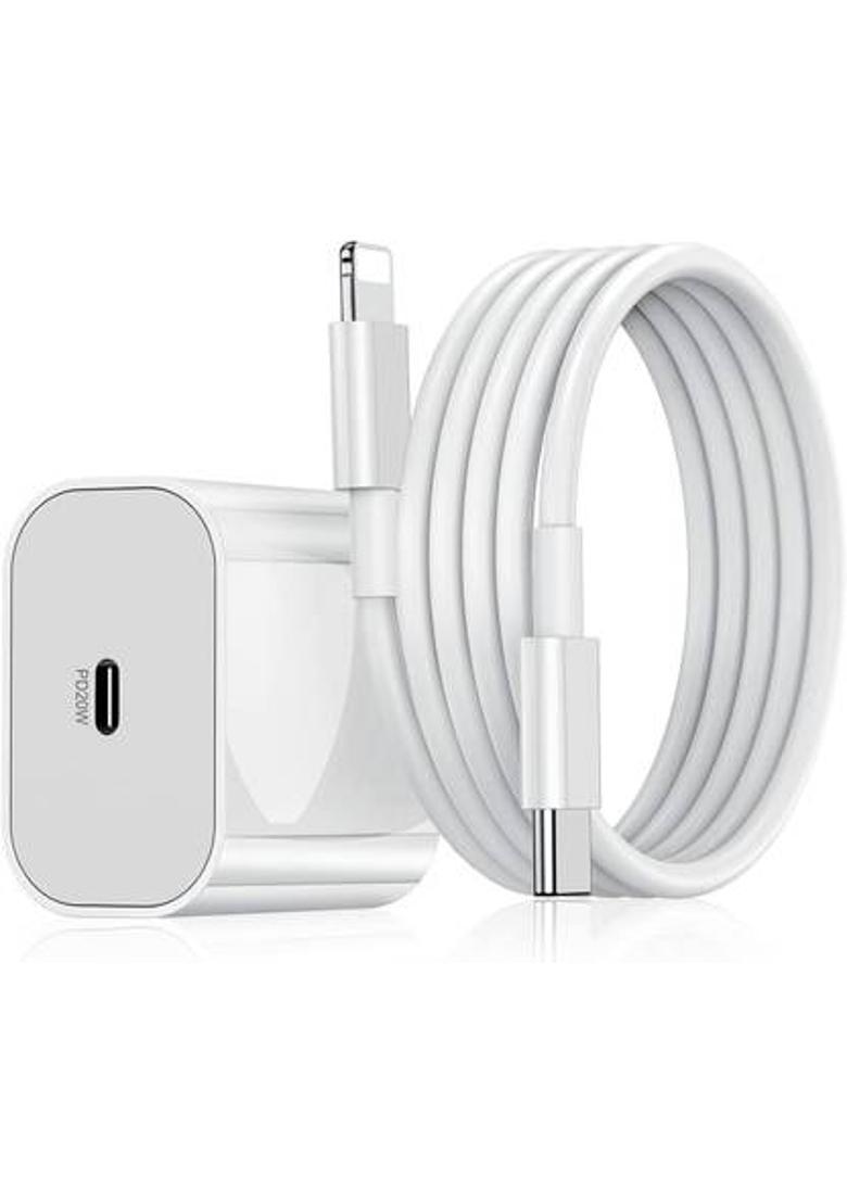 MAK 20 W PD 2.7 A Wall Charger for Mobile with Detachable Cable&nbsp;&nbsp;(White, Cable Included) - Indya