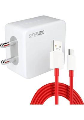 MAK 80 W SuperVOOC 6 A Wall Charger for Mobile with Detachable Cable&nbsp;&nbsp;(White, Cable Included)