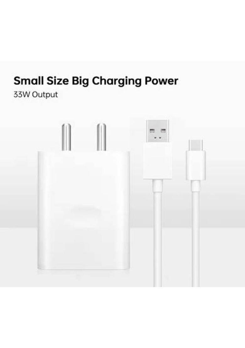 CLAT 33 W SuperVOOC 6 A Wall Charger for Mobile with Detachable Cable&nbsp;&nbsp;(White, Cable Included) - Indya