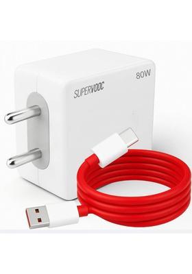 TechBlaze 80 W SuperVOOC 6 A Wall Charger for Mobile with Detachable Cable&nbsp;&nbsp;(White, Cable Included)