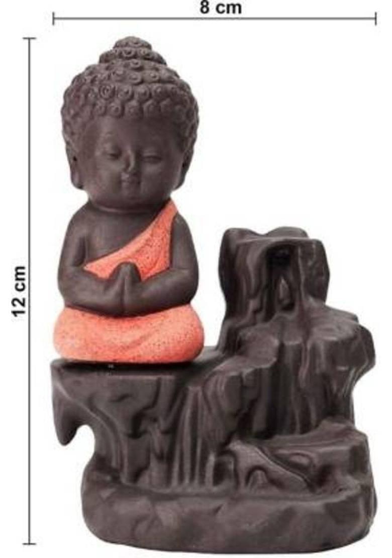 HIDEART Siyaram SMOKE BUDDHA Decorative Showpiece - 5 cm&nbsp;&nbsp;(Polyresin, Yellow, Red, Orange, Purple, Green, Blue) - Indya