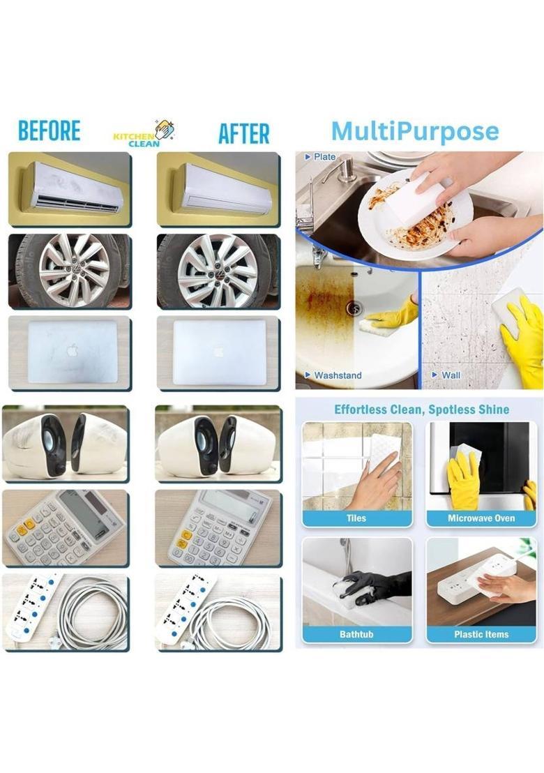 MiBi Kitchen Clean Magic Eraser Cuboid Wall Stain Lime Scale Hard Water Stain Remover Scrub Sponge&nbsp;&nbsp;(Small, Pack of 5) - Indya